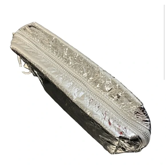 Tory Burch Silver Metallic Cosmetic Bag - Picture 4 of 5